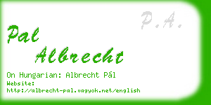 pal albrecht business card